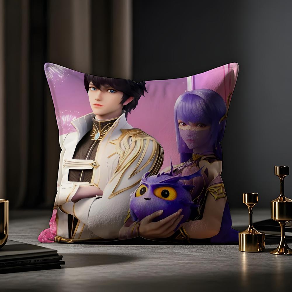 Divine Seal Throne Cushion Cover Anti-dustmite Pillowcase Invisible Zipper Silky Short Plush Sofa Cushion Cover