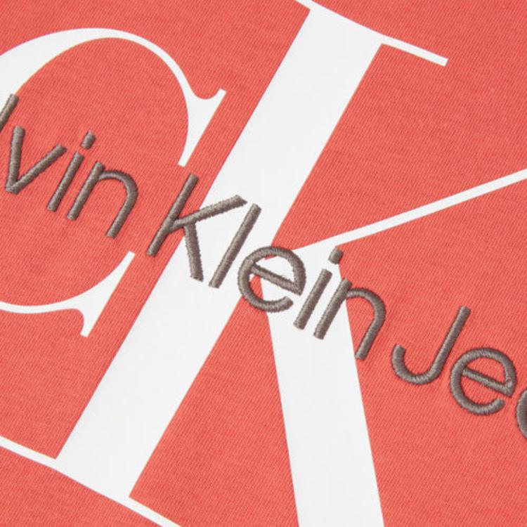 Calvin Klein Logo Print Cotton T-Shirt Men Tops Red J320770-XLV