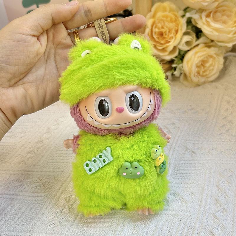 17cm Labubu Doll Clothes: Ice Cream Overalls - Cute Pendant Blind Box