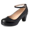 8cm 10cm Small Size 33-43 Elegant Comfortable Shallow Soft Leather Shoes Platform Pumps 2025 Fall Block High Heels Shoes Office