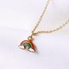 Rainbow Cloud Titanium Steel Necklace for Kids - Drip Oil, 18K Gold, Fade-Resistant