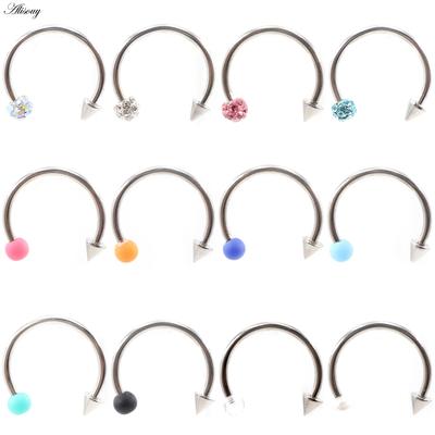 1PC Stainless Steel Zircon Pearl Cone Ball Lip Labret Nose Ring Daith Ear Septum Tragus Cartilage Helix Earring Piercing Jewelry