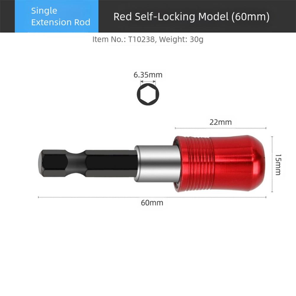 8pcs Metric Hex Bit Set Batch Head And Red Self-locking Rod Electric Screwdriver Head