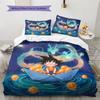 Dragon Ball Goku Pattern Bedding Quilt Set Quilt Cover Pillowcase Home Decoration Birthday Gift (1 * Duvet Cover + 2 * Pillowcase, Without Core)