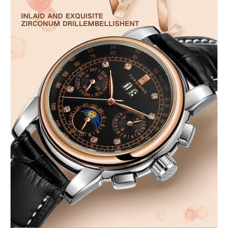 Forsing Design Women's Fashion and Leisure Multifunctional Mechanical Watch with Movement