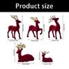 Christmas Reindeer Figurines with Glittered Antler and Feet Artificial Animal Crafts Tabletop Ornament Home Decoration