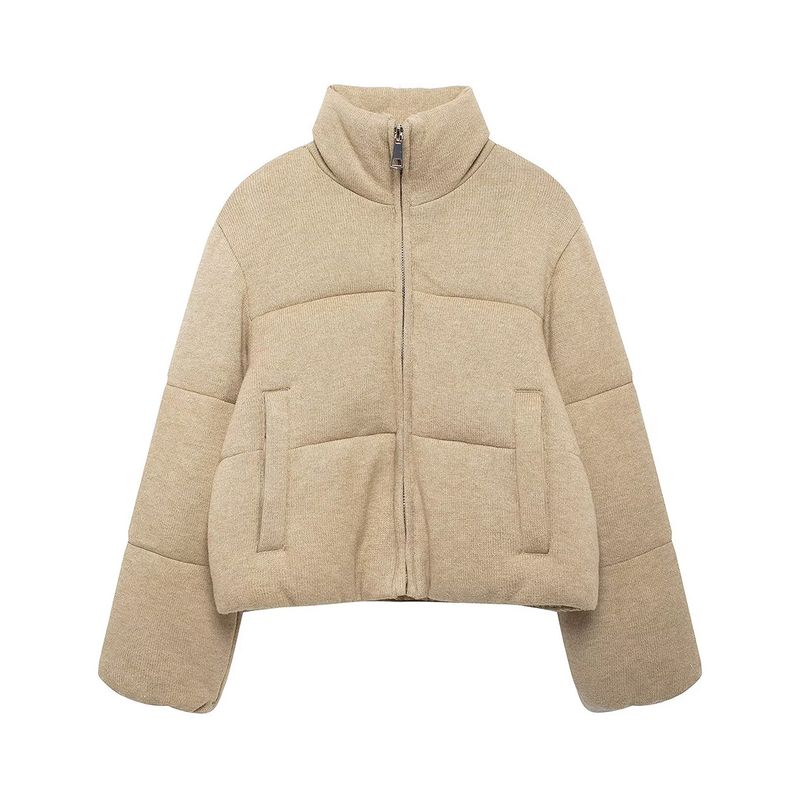 

Kaslead New Arrival Women s Clothing Fashion Style Stand Collar Long Sleeves Short Warm Cotton Jacket Outwear 6318228 Khaki L