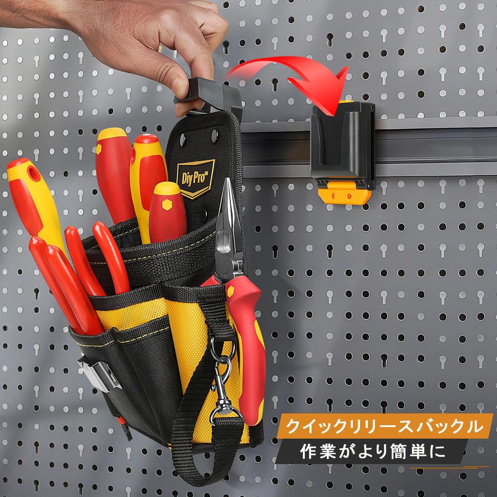 DIYPro Ledvinka Organizér na nářadí s 21 přihrádkami Elektrikářská brašna Heavy Duty pro tesaře a domácí kutily Klip, -