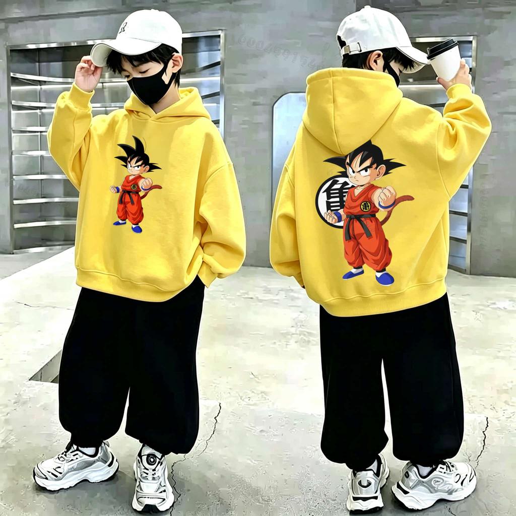 Autumn/Winter Children's Trend Dragon Ball Z Double-Sided Printed Warm and Comfortable Boys'/Girls' Baby Hooded Sweatshirt