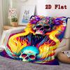 Artistic skull 2D Flat Pattern Flannel Blanket High quality All Seasons Warmth and Comfort Perfect for Christmas Gifts.MMT0918596