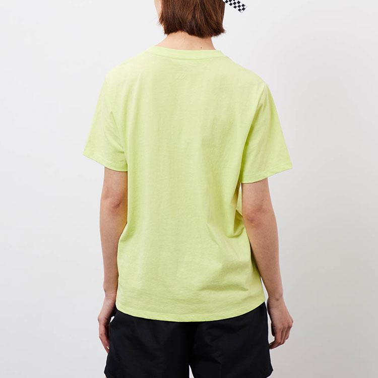 Vans Color Block Logo Printed Sports Crew Neck Short Sleeve T-Shirt Women Tops Yellow VN0A3ZOCTCY