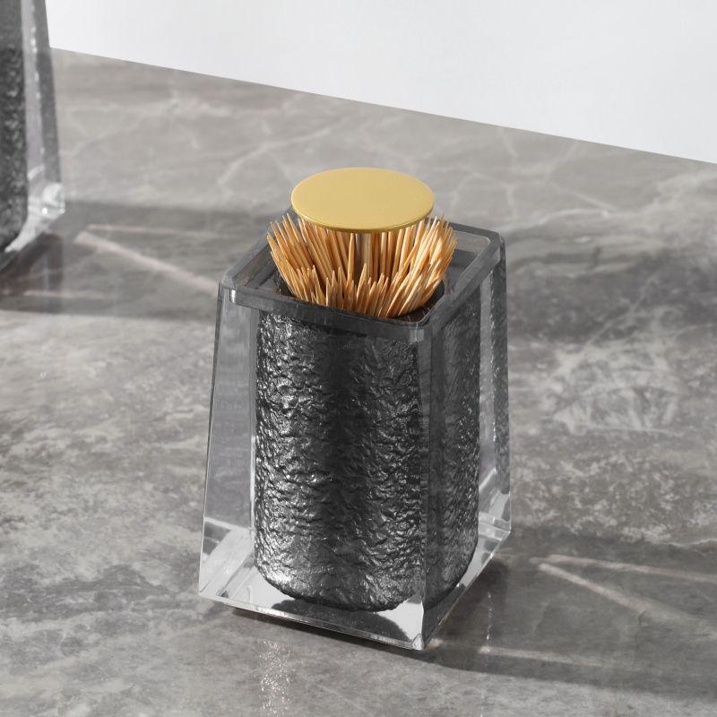 Stainless Steel Toothpick Box Home High-end Creative Press Toothpick Cylinder High Appearance Automatically Pop Toothpick Jar