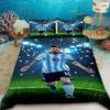 Bettbezug Lionel Messi Fußball Superstar Bettwäsche-Set Bedruckter Bettbezug Bettwäsche-Set Weiches King Full Size Bettwäsche-Set für Jungen