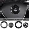 ABS Carbon Fiber Pattern Car Logo Steering Wheel Sticker Badge For VW GTI Passat B6 Golf 4 5 7 Polo Jetta Caddy Beetle Tiguan CC Fx1