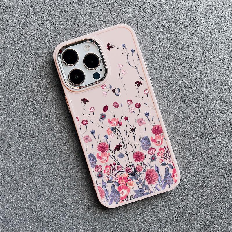 Flower Luxury Silicone Phone Case For  iphone 13 12 Pro Max 15 7 8 plus X XR XS 11 14 Pro Max Shockproof Soft Shell Cover Fundas