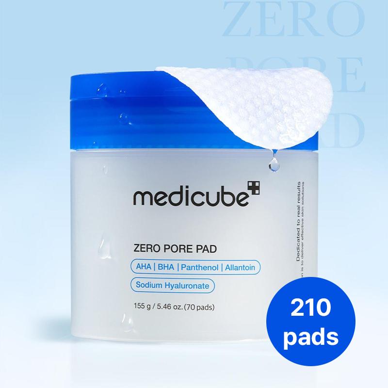 medicube Zero Pore Pads 2.0, Dual-Textured Facial Toner Pads for Exfoliation and Pore Care