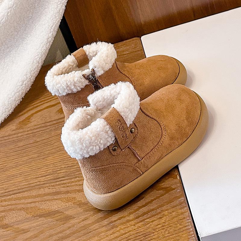 2025 Winter Velvet-Lined Cotton Snow Boots for Girls - Warm, Non-Slip, Soft Sole, Short Boots for Little to Big Girls