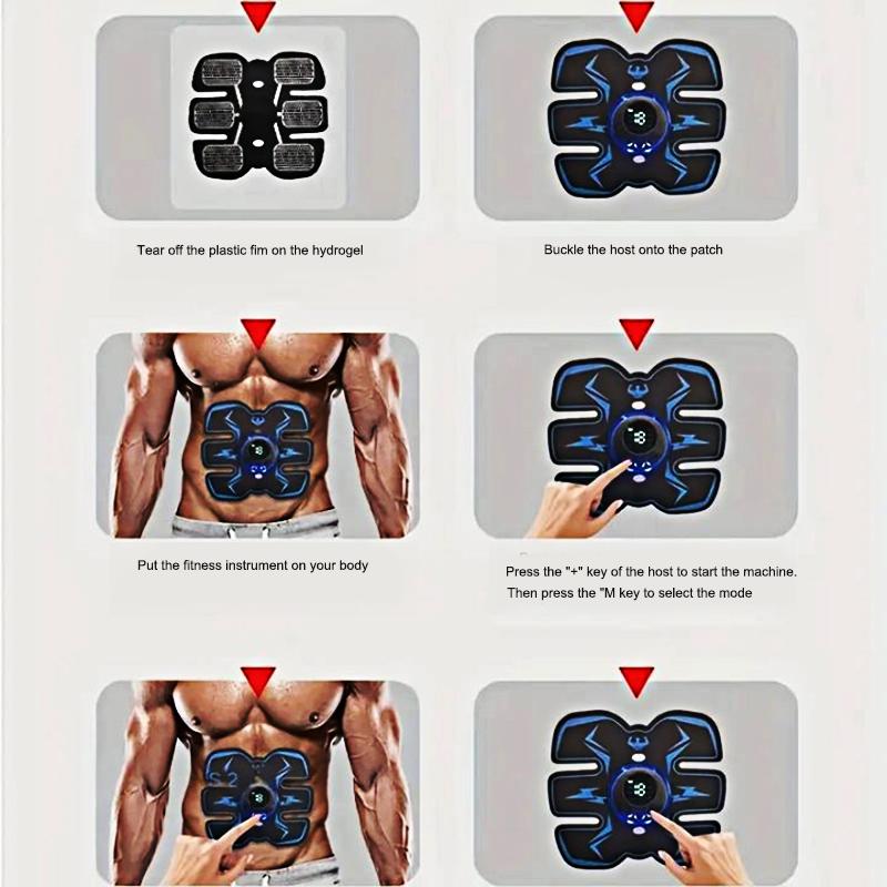 USB-Aufladung EMS Muskelstimulator Kabelloser Muskelstimulations-Trainer Smart Fitness Bauchmuskeltraining Schlankheitswerkzeug