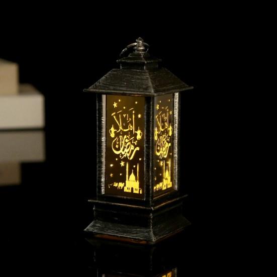 Bedside Lamp Soft Exquisite Pattern Retro Lighting Battery-operated Style with Hanging Loop Electric