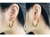 18K Gold Crescent Hoop Stainless Steel Ear Cuffs