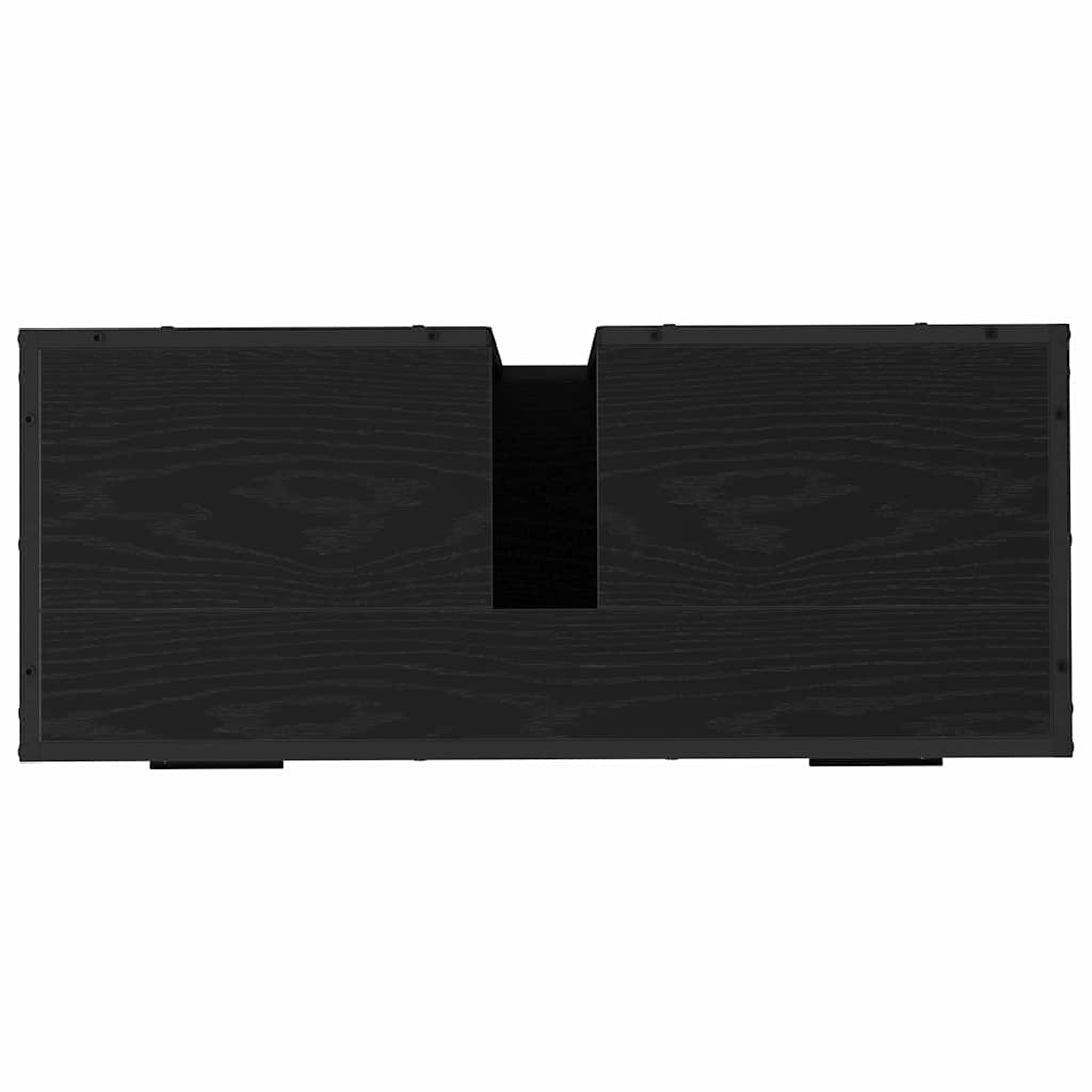 Bathroom Furniture Set 3 Pcs Black Oak Effect Particleboard
