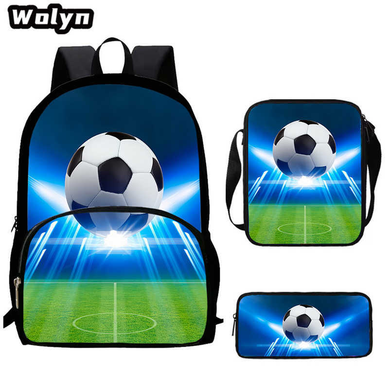 Football School Bag High Definition Waterproof Printing Multi-Functional Load Reduction Ridge Backpack