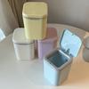 Simple Desktop Mini Trash Can with Lid, Creative Press-Type Waste Bin for Living Room and Office Cleaning & Storage