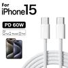 Câble Couleur Type C vers Type C 1M 1,5M 3M Pour Charge Rapide PD 60W Pour Série iPhone 15 Samsung Xiaomi Câble Tressé Type-C