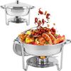 Gold Round Stainless Steel Folding Chafing Dish Set with Folding Frame