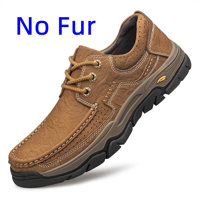 Fashion All-match Man Outdoor Hiking Shoes Warm Plush Fur Winter Casual Shoes New Men Trainers Travel Shoes Climbing Camping Footwear