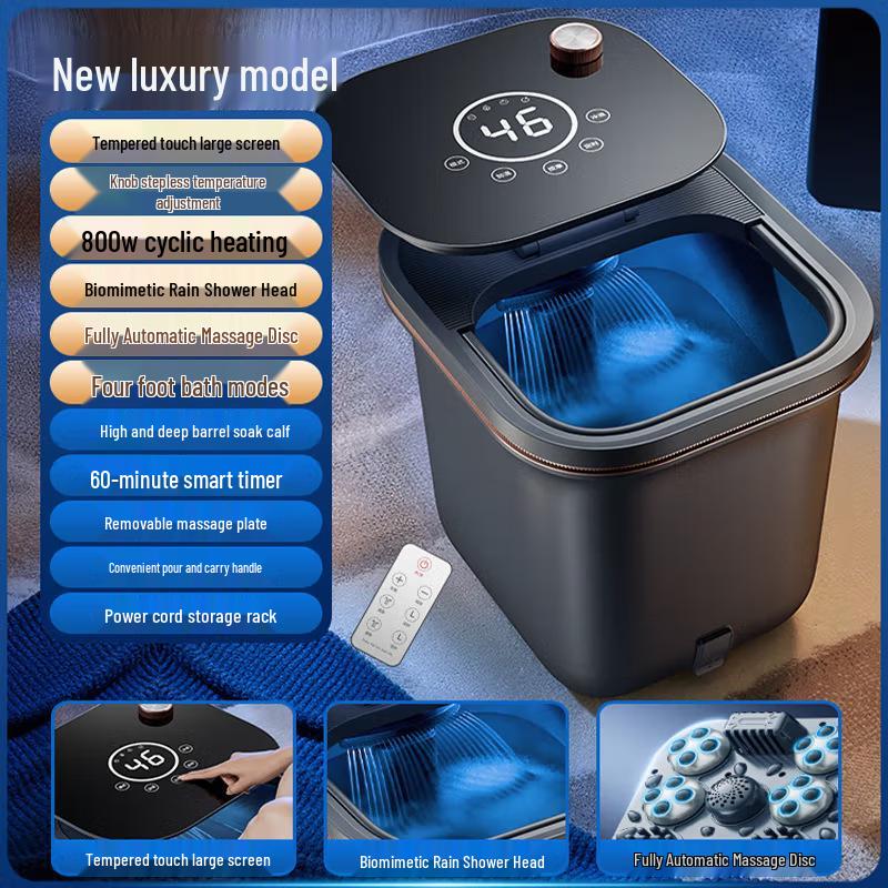 

Электрическая ванночка для ног с автоматическим подогревом и массажем - Глубокая, большой емкости, с поддержанием постоянной температуры для домашнего использования