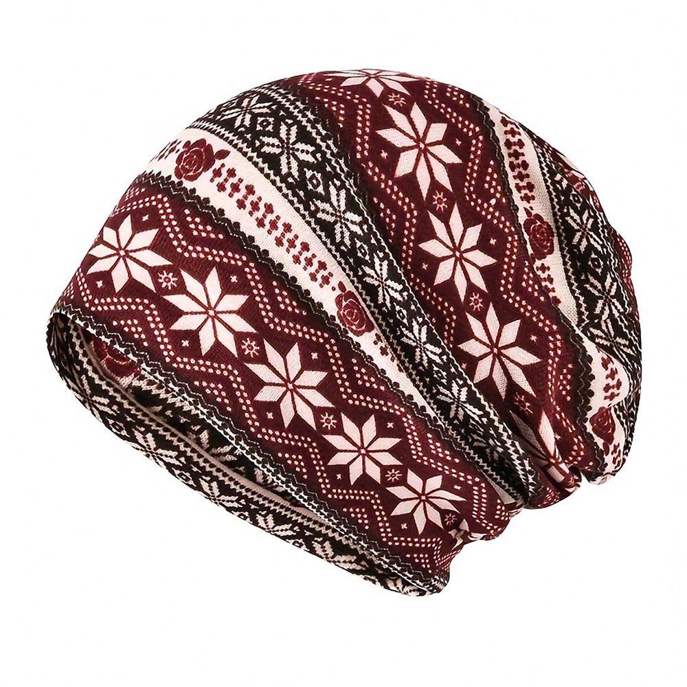 Plaid Print Pullover Hat Multifunctional Casual Hedging Cap fashion Turban Hats  Autumn and Winter