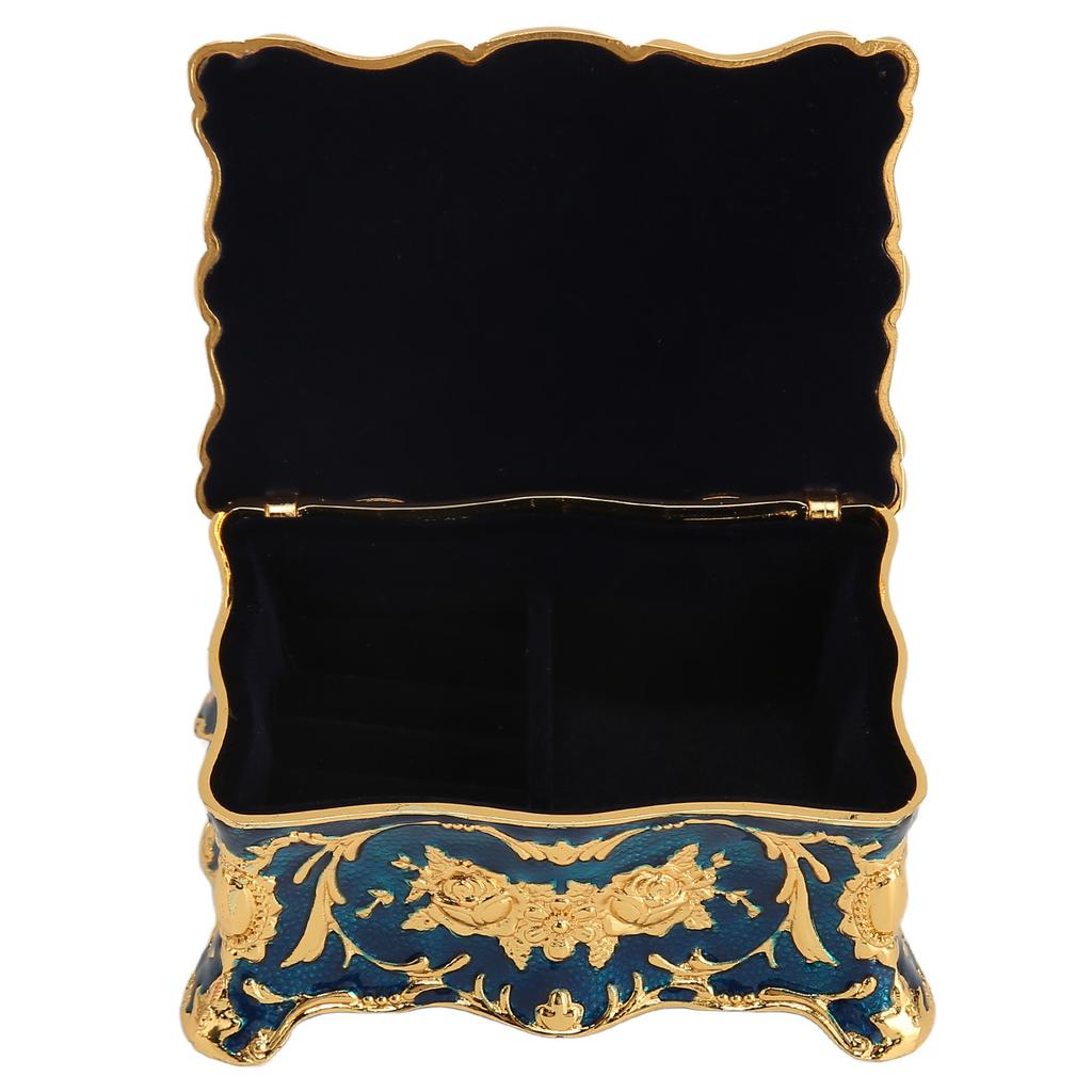 Vintage Jewelry Box Metal Enamel European Style Antique Jewelry Box Versatile Storage Box for Necklaces Bracelets Earring