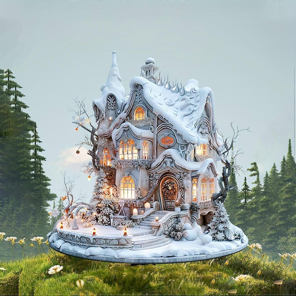 Charming Snow House Garden Decor Outdoor Lawn Planters Decorative Ground-Mounted Flower Pots Adornment and Beautification for Pathways