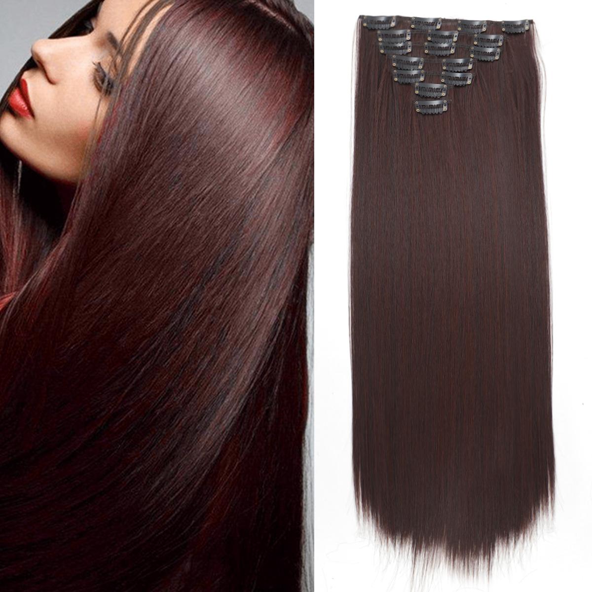 

Synthetic Clip Hair Extension Piece Seven-piece Set Of Natural Long Straight Hair Multi-size Women s Hair Accessories 30inches