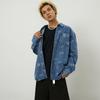 MLB Monogram Vintage American Casual All-Over Print Logo Denim Shirt Unisex Shirts Indigo 3ADRM0244-50INS