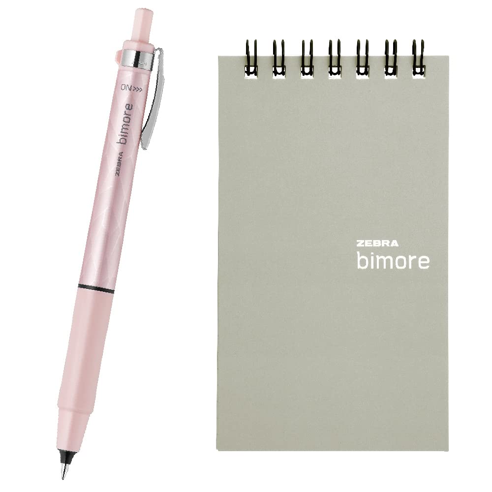 Zebra Gel Ballpoint Bimore Notepad Beautiful Black Pink Pen, Set, Writing, Ink, Barrel, SE-JJ114-P