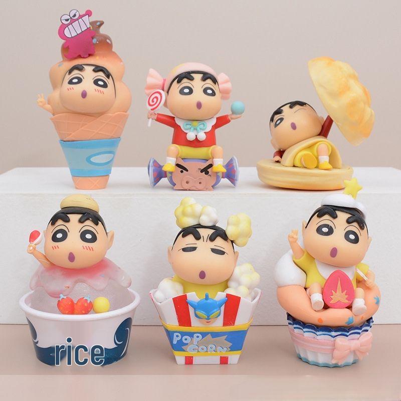 Crayon Shin-chan Snack Time Hand-painted Figure - Cake Decoration & Desk Ornament