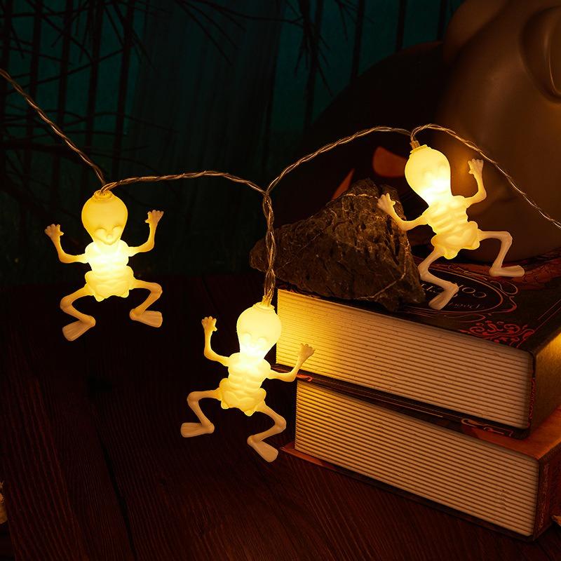Halloween light string, skull string light, ghost festival horror decoration, holiday light, battery powered Halloween home decoration