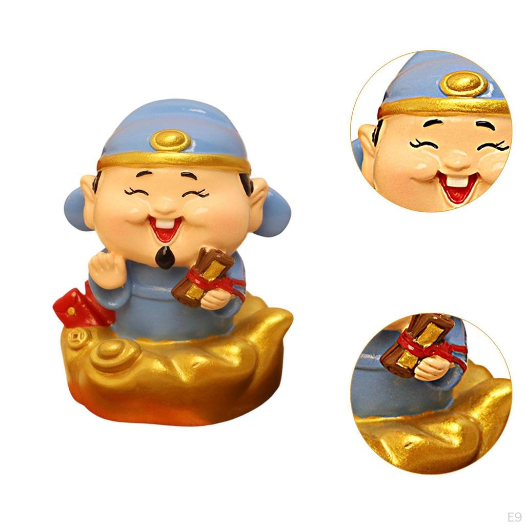 Chinese Statue Artwork Sculpture Traditional Figurine for Office Cabinet Fireplace Desktop Bookshelf