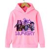 KPop Demon Hunter Cartoon Girls boy Hooded Sweatshirt Warm Children's Korean Wave Fashion Casual Tops Casual Black Pink Clothing