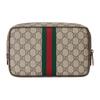 Gucci Double G Shaped Gold Tone Accessory Canvas Toiletry Bag Women toiletry bag Beige Ebony 760019-96IWT-8745