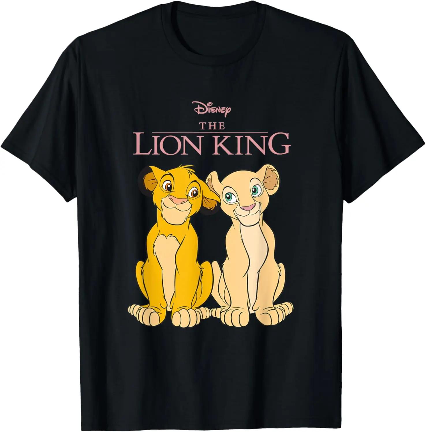 Hot Fashion Disney The Lion King Simba and Nala Lovely Smile T-Shirt S-4XL Four Seasons L