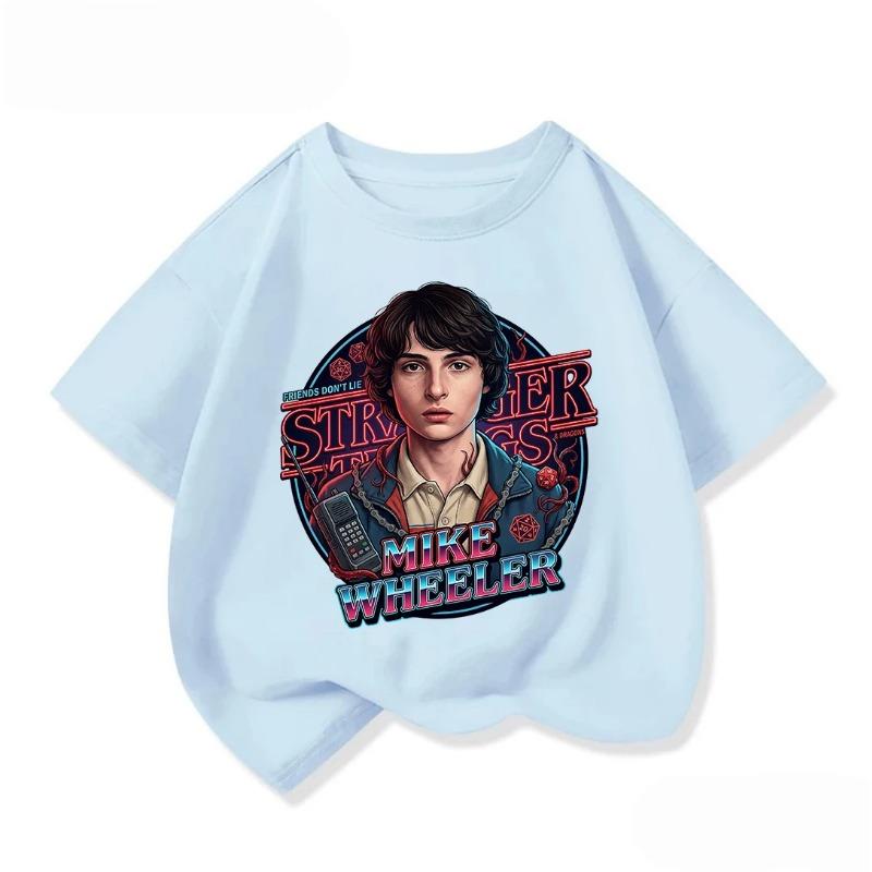 Fashionable Children's T-shirt with a Stylish 'Stranger Things' Pattern, Cool Street Style, Summer Casual Wear