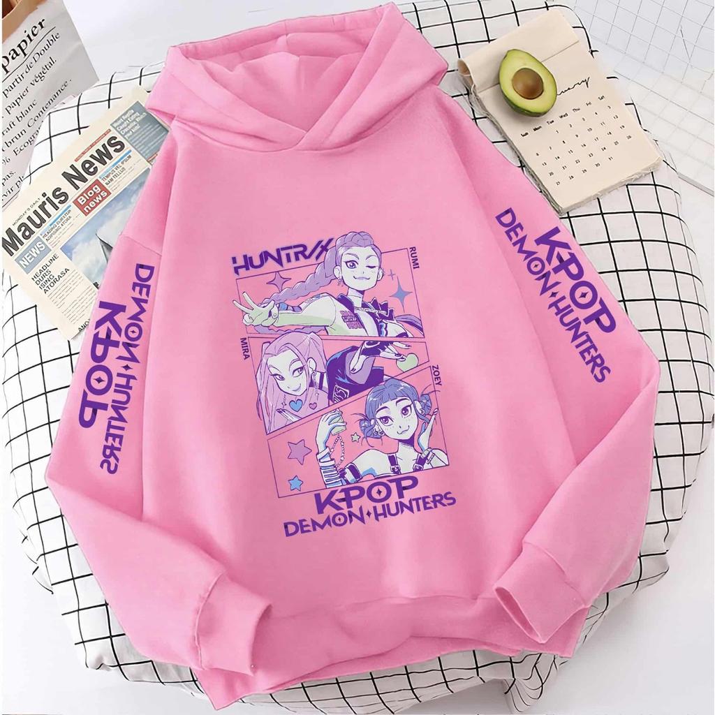 Y2K KPop Devil Hunter Hoodie for Teenage Girls Rumi KPop Devil Hunter Hoodie for Autumn Casual Long Sleeve Children's Clothing