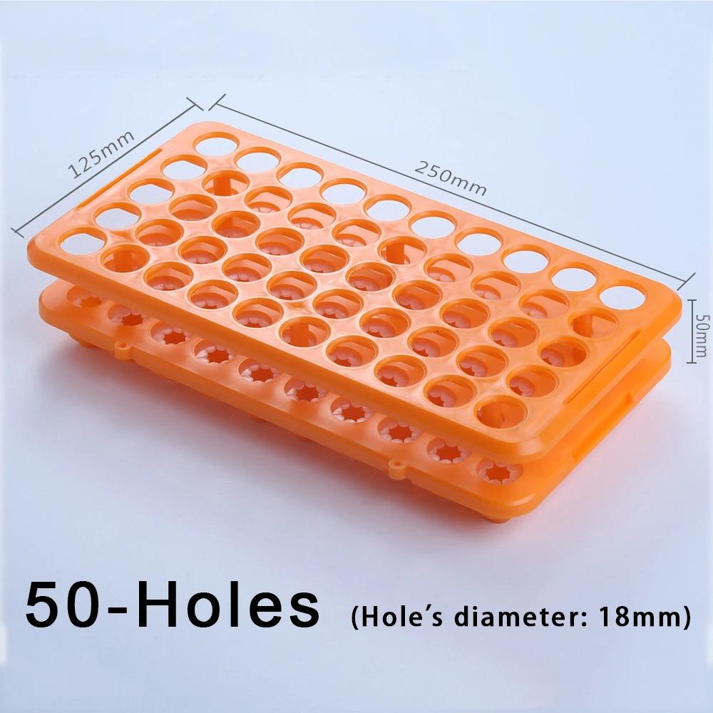 18mm Holes Test Tube Rack 50-Slot Sampling Tube Rack Centrifuge Tube Rack for 5mL 10mL 15mL Tubes