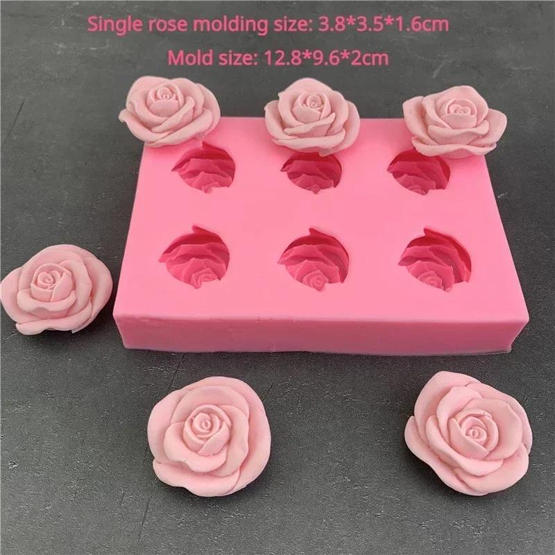 

6 roses shape silicone mold flower DIY hand-baked fondant cake mold Epoxy gypsum mold