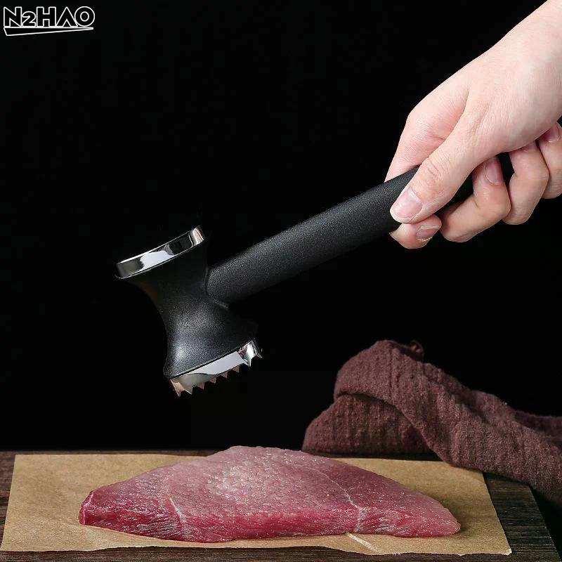 1PCS Heavy-duty Kitchen Meat Mallet With Rubber Handle And Alloy Hammer Head For Easy Pounding And Tenderizing Of Meat