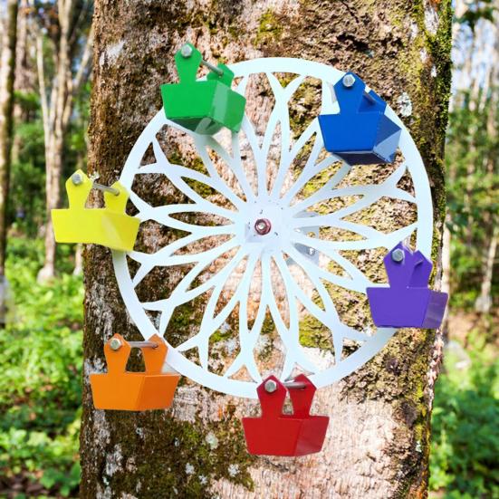 

Кормушка для птиц Yousheng Sky Wheel с 6 бочками, большая емкость, украшение для двора, наружное вращающееся колесо обозрения, металлическое устройство для кормления колибри 30cm