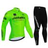 Unisex Long Sleeve Fleece-Lined Cycling Jersey Set Mountain Road Bikes Riding